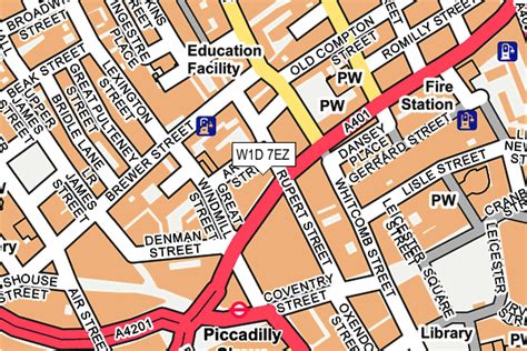 Map of W1D 7EZ postcode .